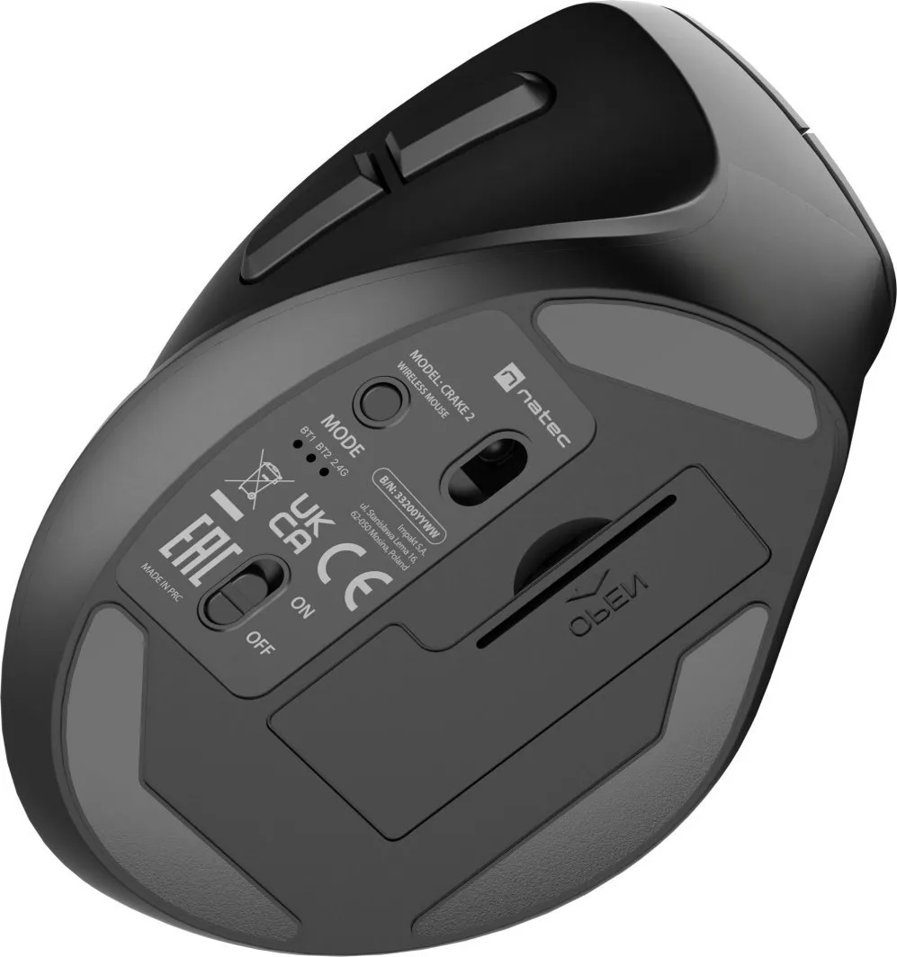 Maus Natec CRAKE, për majtakë, wireless, Bluetooth, USB, i zi - 9