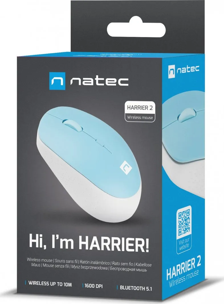 Maus Natec Harrier, wireless, Bluetooth, i bardhë dhe i kaltërt - 8