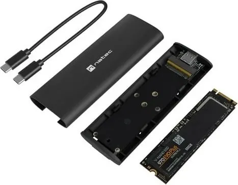 Kasë NATEC NKZ-2286 për SSD M.2, USB Type-C, e zezë - 4