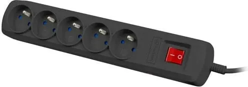 Shpërndarës elektrik Natec Bercy 400, 5 priza, 3m, i zi - 2