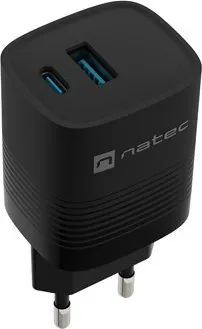 Karikuesi NATEC RIBERA GAN, 1X USB-A + 1X USB-C 30W, i zi - 1