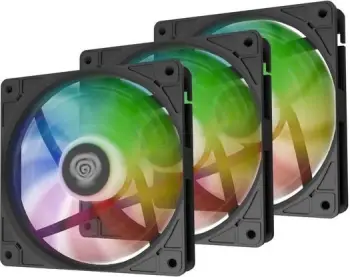 Ventilatorë PC Natec Genesis Oxal 120, set 3 copë, ARGB, 120 mm, të zinj