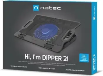Pad ftohës për laptop Natec Dipper 2, deri 17.3", i zi