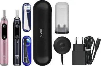 Furçë dhëmbësh elektrike Braun Oral-B iO Series 9 Duo Pack, me bateri të integruar, e zezë dhe rozë, set prej 2 copësh