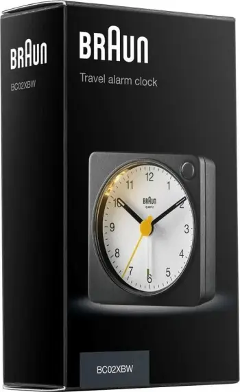 Orë tavoline Braun BC 02 XBW, kuarc, alarm, e zezë-bardhë