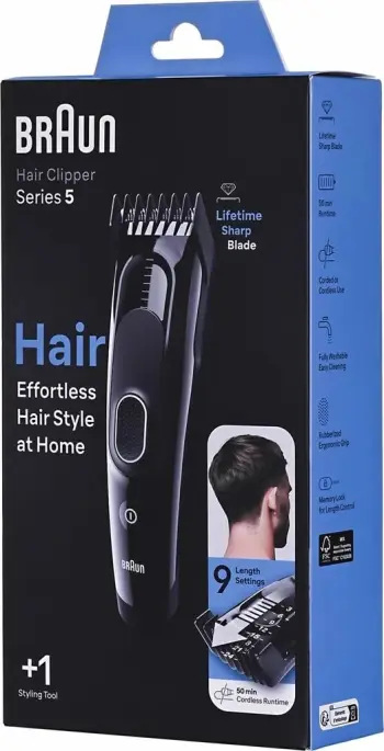 Makinë rroje flokësh Braun HC5310, bateri NiMH, e zezë