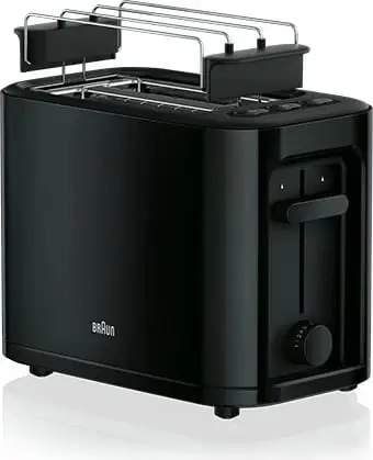 Toster Braun HT3010BK, 2 feta, 1000 W, i zi