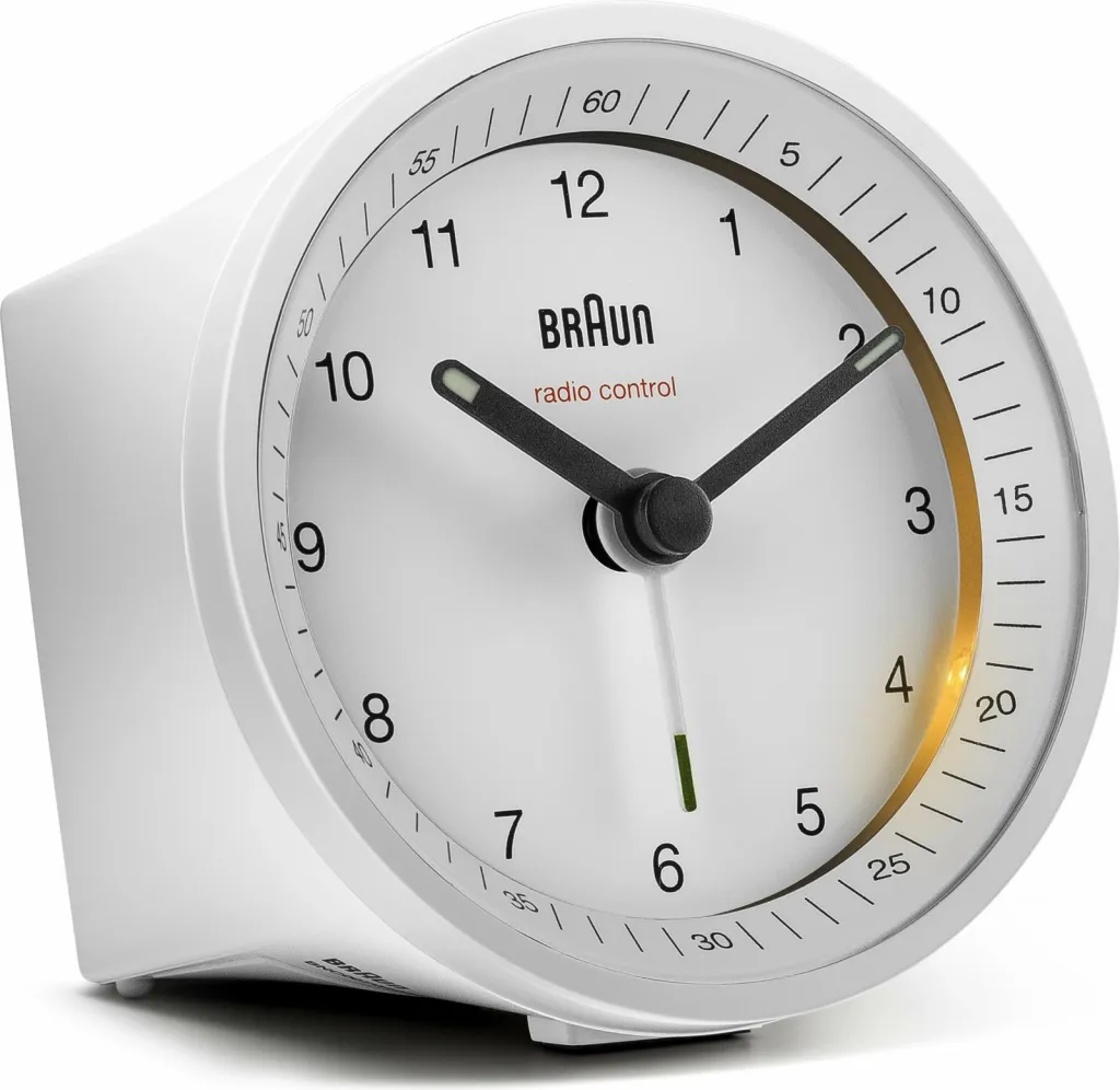 Alarm Braun BC07W-DCF, analog, radio kontroll, bardhë - 1