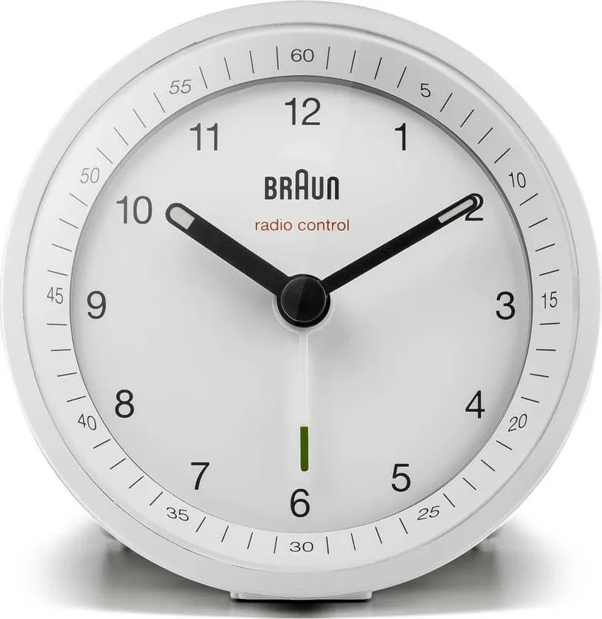 Alarm Braun BC07W-DCF, analog, radio kontroll, bardhë - 2