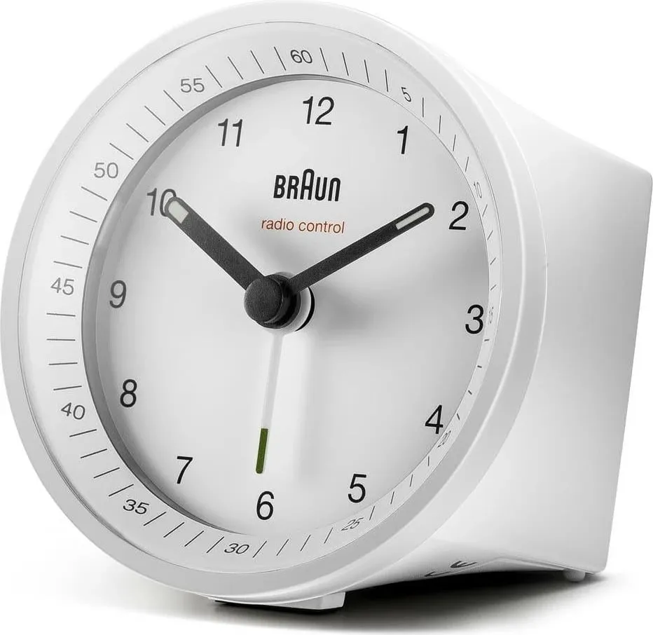 Alarm Braun BC07W-DCF, analog, radio kontroll, bardhë - 3