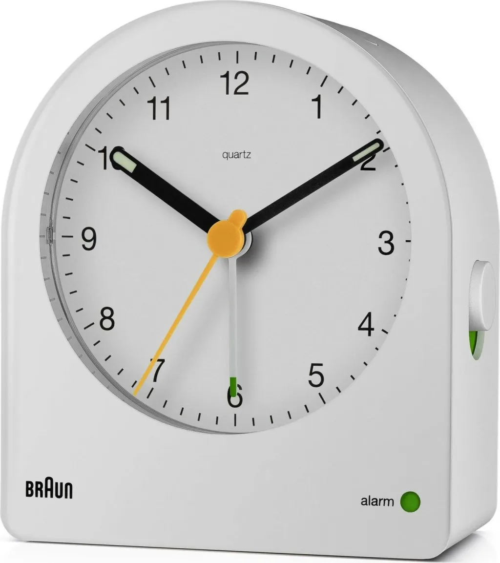 Orë alarmi Braun BC22, quartz, 12h, buzzer, bardhë/verdhe - 3