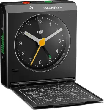 Orë alarmi Braun BC 05 B, quartz, me dritë dhe snooze, e zezë