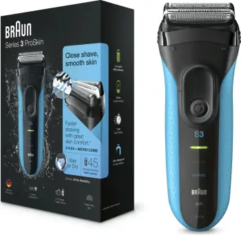Makinë rroje Braun Series 3 ProSkin 3010s, Wet & Dry, e zezë/blu