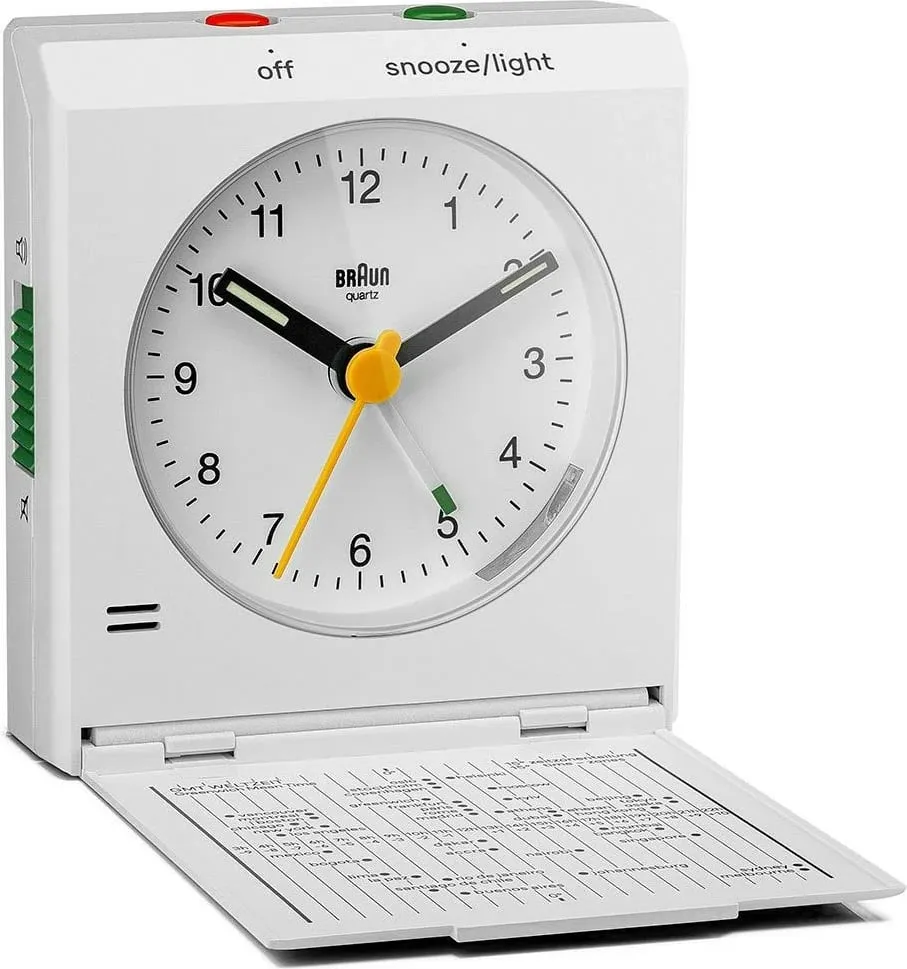 Orë alarmi Braun BC 05 W, quartz, dritë, snooze, e bardhë - 1