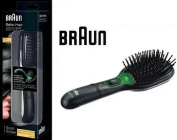 Furçë elektrike flokësh Braun Satin Hair 7 BR710, teknologji jonike, për drejtim dhe krehje, e zezë me jeshile
