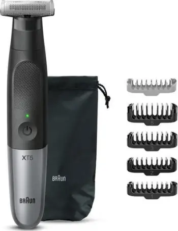 Trimmer për mjekër Braun Series X XT5100, pa kabëll, i papërshkueshëm nga uji, i zi gri