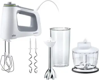 Mikser dore Braun MultiMix 5 HM5137WH, 750W, 9 shpejtësi, bardhë-gri