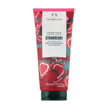 Skrab për trup The Body Shop Smoothing Shower Scrub Strawberry, 200 ml