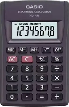 Kalkulator Casio HL-4A-S, 8 shifra