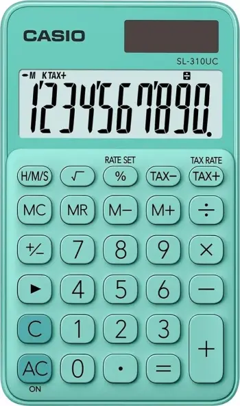 Kalkulator xhepi Casio SL-310UC-GN, 10 shifra, Gjelbër