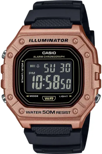 Orë dore për meshkuj CASIO, e zezë