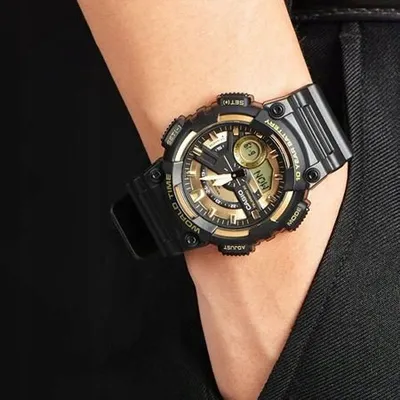 Orë dore Casio AEQ-110BW-9AVDF, quartz, 47mm, e zezë - 3