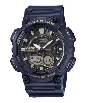Orë dore Casio AEQ-110W-2AV, e kaltër