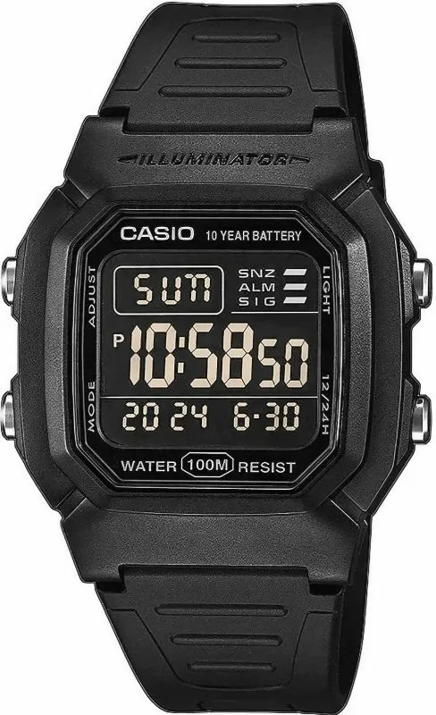 Orë dore Casio W-800H-1BV, e zezë - 2