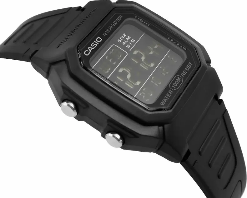 Orë dore Casio W-800H-1BV, e zezë - 3