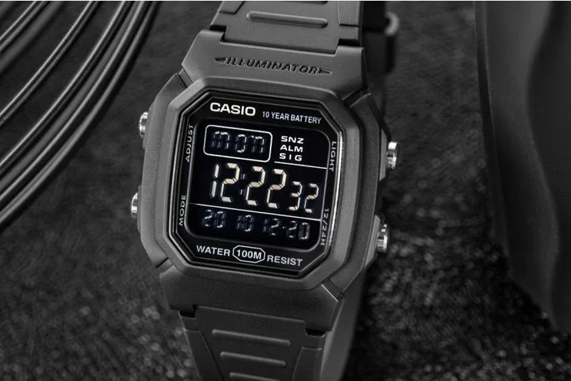 Orë dore Casio W-800H-1BV, e zezë - 5