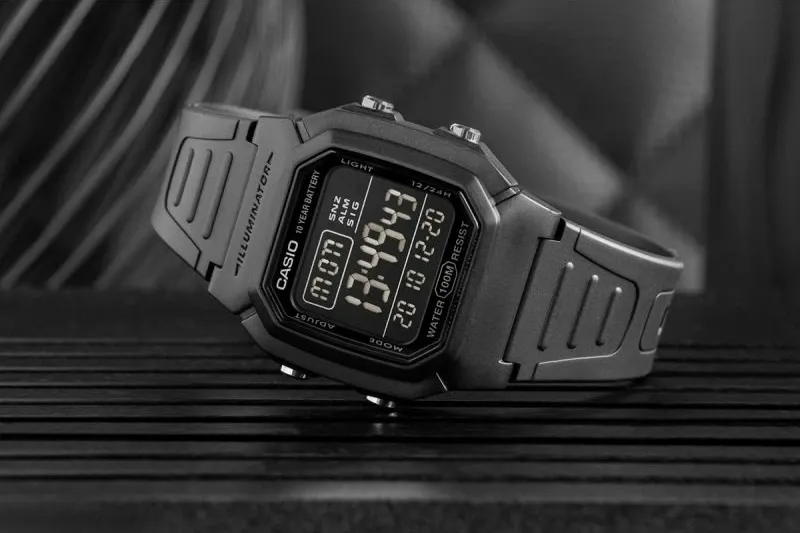 Orë dore Casio W-800H-1BV, e zezë - 6