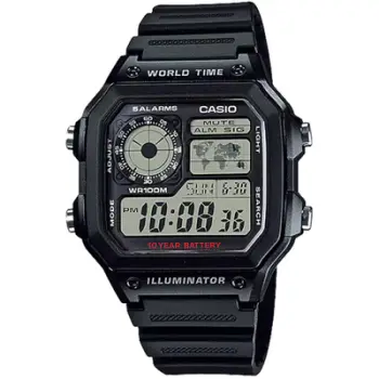 Orë dore Casio AE-1200WH-1A, e zezë