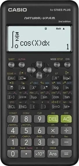 Kalkulator shkencor Casio FX-570ES Plus 2, ekran Natural Display, me kapak mbrojtës, i zi - 1