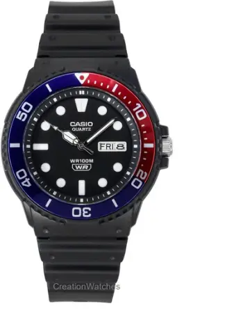 Ora dore Casio Standard MRW230H 1E2, analoge, rezistente ndaj ujit 100m, e zezë