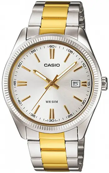 Orë për meshkuj Casio MTP-1302SG-7AVEF, e argjendtë/artë