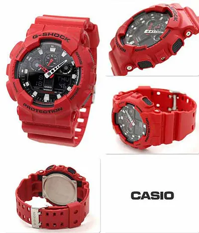 Orë për meshkuj Casio G-Shock GA100B-4A, e kuqe - 2