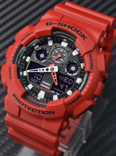 Orë për meshkuj Casio G-Shock GA100B-4A, e kuqe - 3