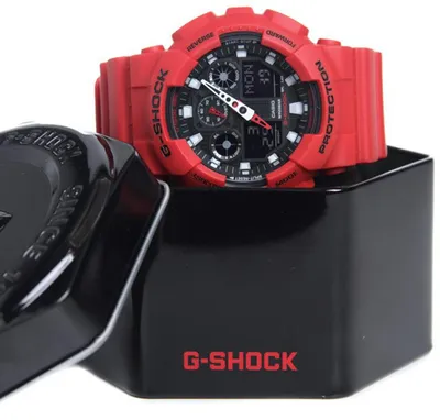 Orë për meshkuj Casio G-Shock GA100B-4A, e kuqe - 4