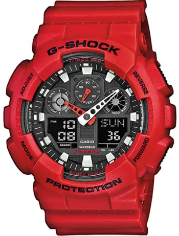Orë për meshkuj Casio G-Shock GA100B-4A, e kuqe