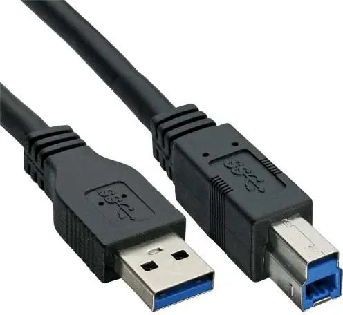 Kabllo InLine USB-A - USB-B, 3m, e zezë - 1