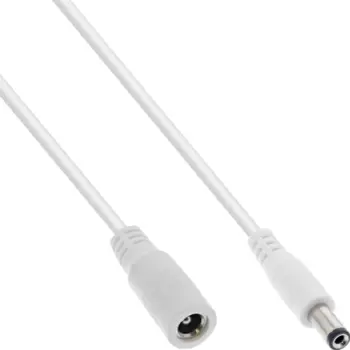 Kabllo zgjatues DC InLine, 0.5m, 5.5x2.5mm, e bardhë