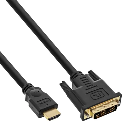 Kabllo HDMI në DVI D InLine B 17662P, 2m, e zezë - 1