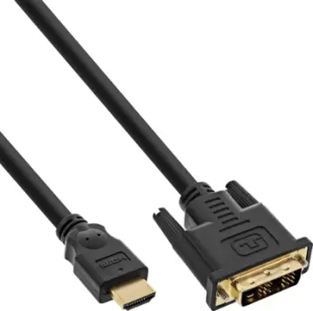 Kabllo HDMI në DVI D InLine B 17662P, 2m, e zezë