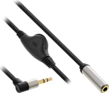 Kabllo zgjatuese audio InLine 99253C, Jack 3.5mm mashkull në femër, 0.25m, e zezë