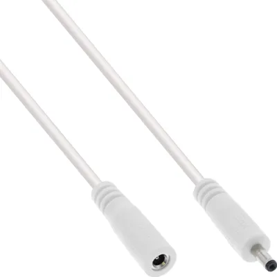 Kabllo zgjatuese rryme InLine DC, 3.5x1.35mm, 2m, e bardhë - 1
