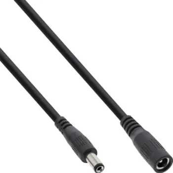 Kabllo zgjatuese InLine DC, 0.5m, prizë dhe folje 5.5x2.1mm, e zezë
