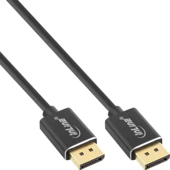 Kabllo DisplayPort InLine 17255S, 0.5m, DisplayPort në DisplayPort, e zezë