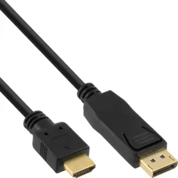 Kabllo InLine DisplayPort në HDMI, 2m, e zezë
