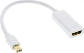 Kabllo Mini DisplayPort në HDMI InLine 17193E, 0.15m, e bardhë