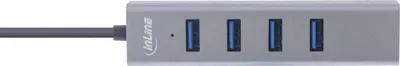 HUB USB InLine USB 3.2 Gen1 Type C, 4x USB A 5Gbps, OTG, metalik argjendi - 2